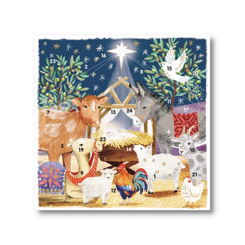 Nativty Visit Advent Calendar Card