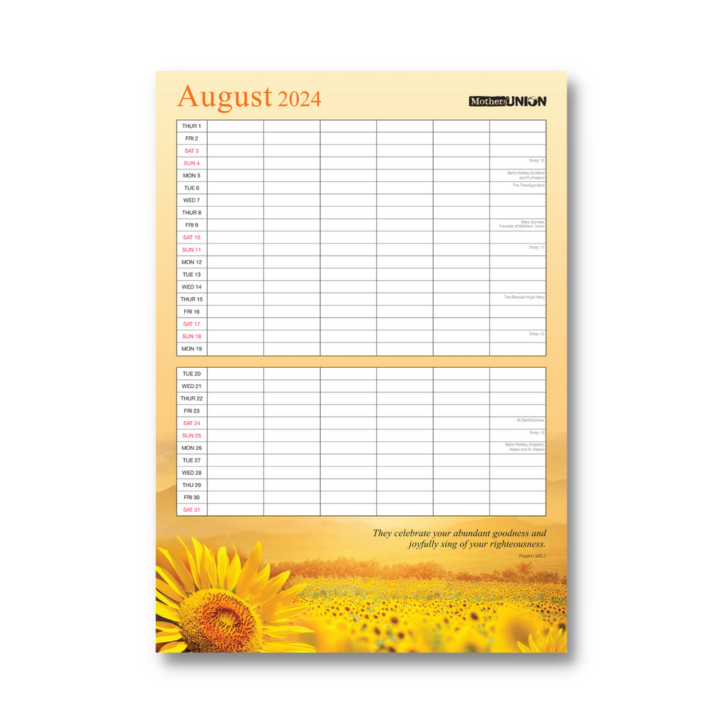 Mothers' Union 2024 Year Planner