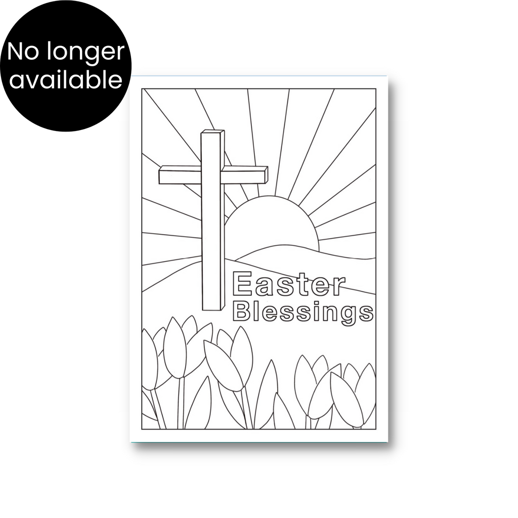 Easter Blessings Colouring Postcard