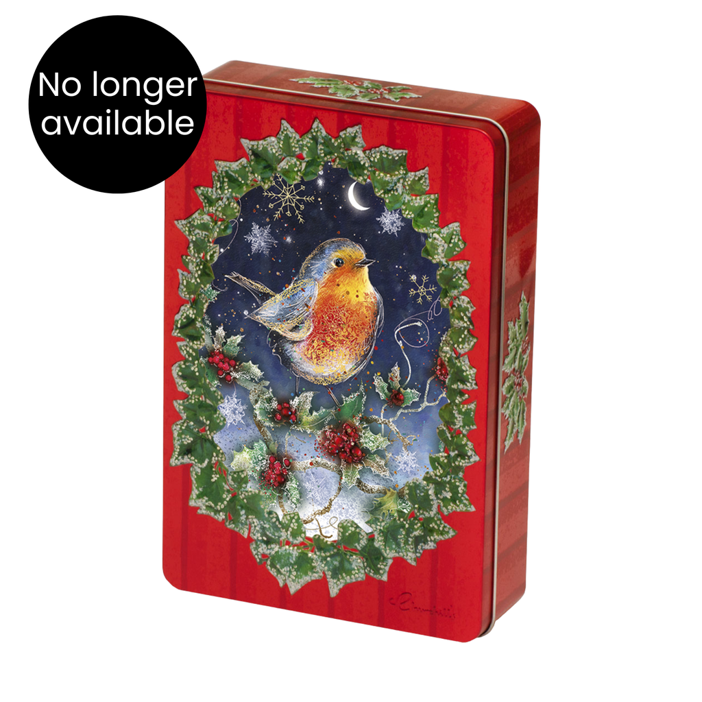 Robin In Winter Belgian Chocolate Biscuit Tin