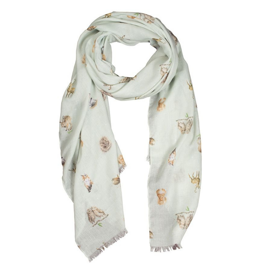 Woodland Animal Green Scarf