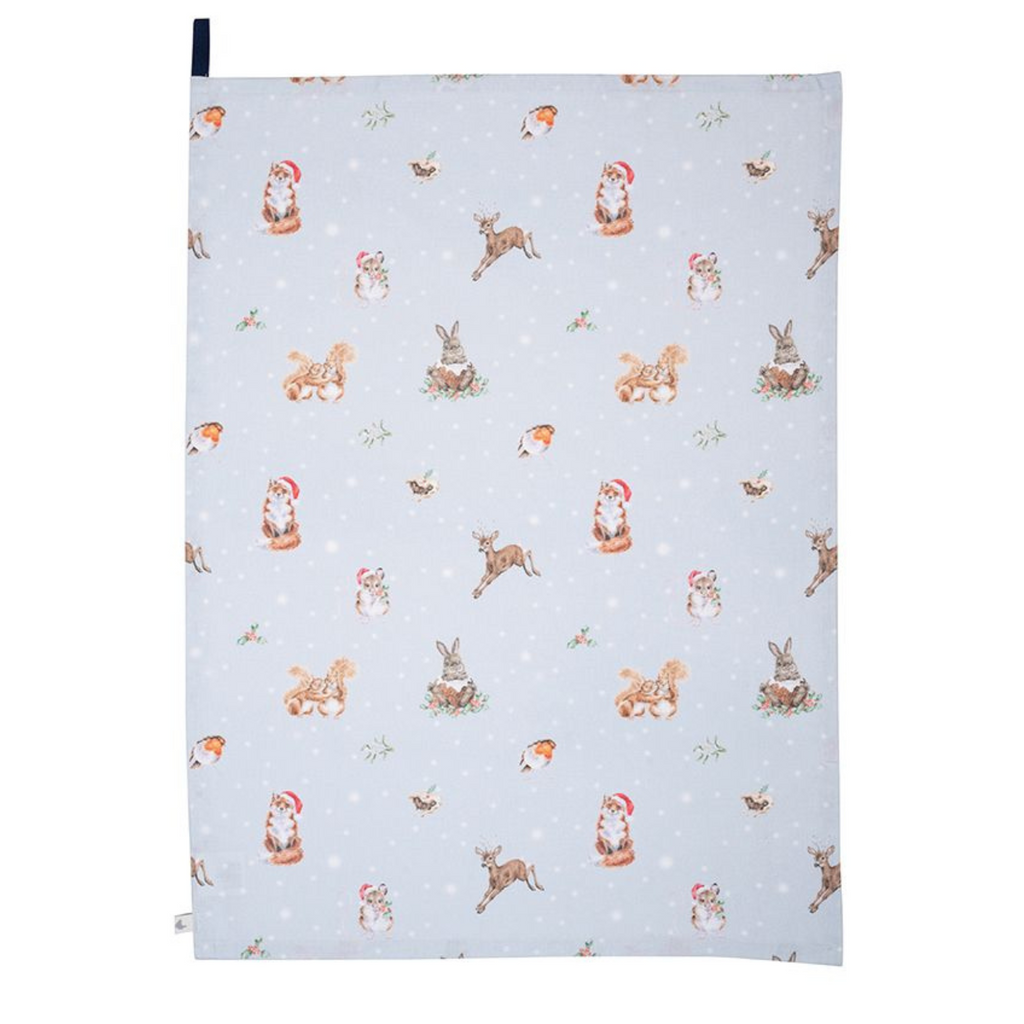 Christmas Woodland Animal Tea Towel