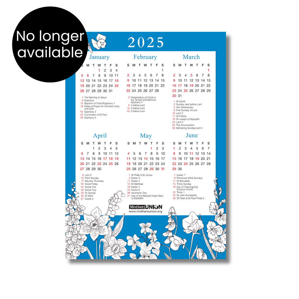 2025 Mothers' Union A4 Calendar