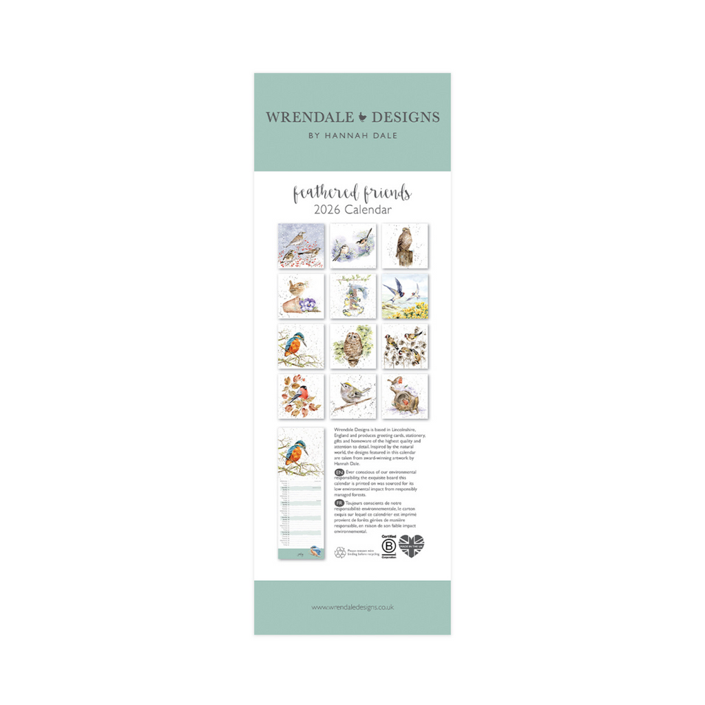Feathered Friends Slim Calendar