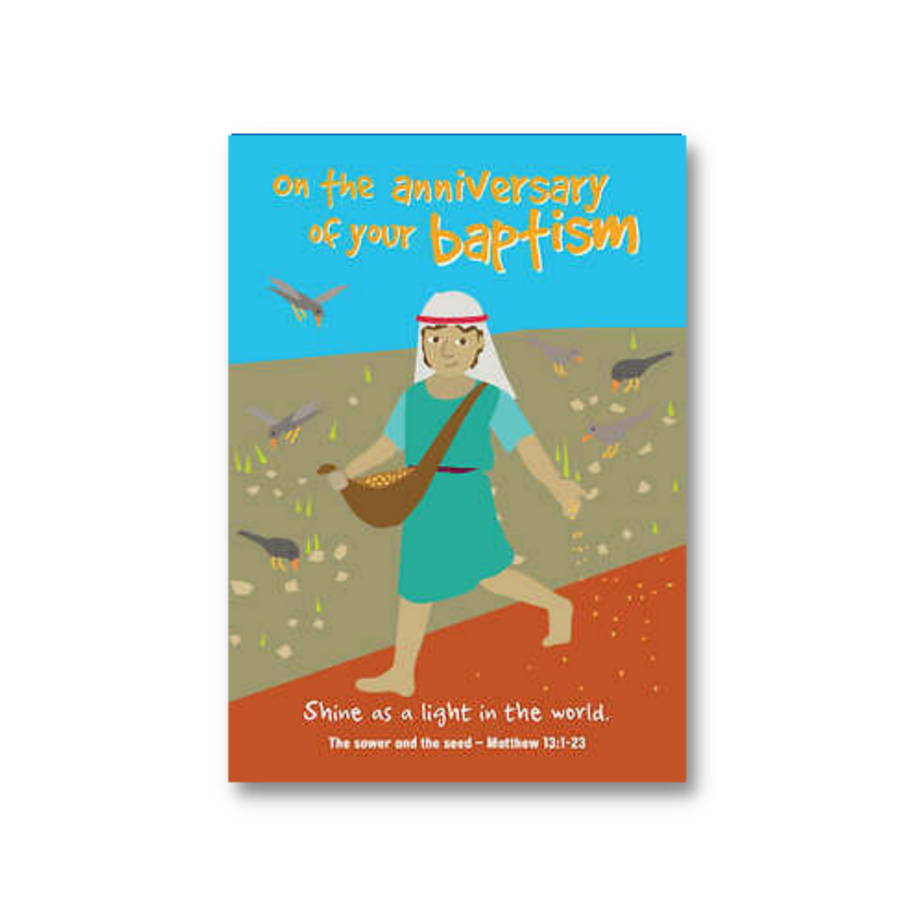 Stories From The Bible Anniversary of Baptism Postcard